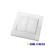Выключатель 2-кл 10А ПАНДОРА IP20 белый  встраиваемый АБК-СИЛА