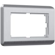 WL12-Frame-01-DBL / Рамка для двойной розетки (серебряный)