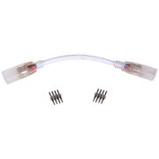 Соединитель гибкий для LED лента-лента 4-х конт с разъемами IP68 RGB 14x7 Ecola strip 220V connector