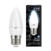 Лампа Gauss LED Свеча 9.5W 950Lm E27 4100К 1/10/50