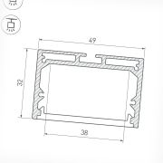 Алюминиевый профиль GS.5032 V2.0 (без экрана)