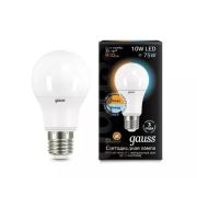 Лампа GAUSS LED A60 10W E27 2700K/4100K CTC 1/10/50