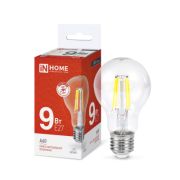 Лампа светодиодная LED-A60-deco 9Вт прозрачная 4000К E27 1040лм 230В IN HOME