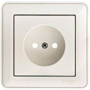 Розетка 1-м СП W59 16А IP20 без заземл. защ. шторки бел. SE RS16-151-18