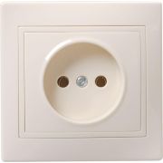 Розетка 1-м СП Кварта 10А IP20 без заземл. без защ. шторок крем. GENERICA ERK13-K33-10-DM
