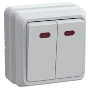 Выключатель 2-кл. ОП Октава 10А IP20 ВС20-2-1-ОБ с индикацией бел. GENERICA EVO21-K01-10-DC