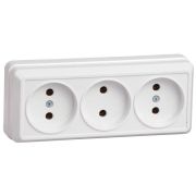 Розетка 3-м ОП Октава 10А IP20 без заземл. бел. GENERICA ERO30-K01-10-DC
