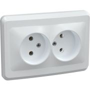 Розетка 2-м СП Вега РС12-2-ВБ без заземл. контакта без защ. штор 10А бел. GENERICA ERV20-K01-10-DM
