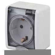 Розетка 1-м ОП Эра Эксперт 11-2401-01 16А IP54 16AX 250В 2P+E бел. Эра Б0020712