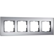 Рамка из стекла на 4 поста Senso серебряный soft-touch W0043106