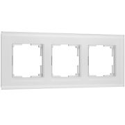 Рамка из стекла на 3 поста Senso белый soft-touch W0033101