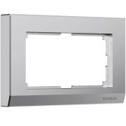 Рамка из поликарбоната для двойной розетки Stark серебряный матовый W0081865