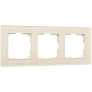 Рамка из стекла на 3 поста Favorit молочный W0031141
