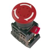 Кнопка AE-22 «Грибок» с фиксацией красный d22мм 240В 1з+1р IEK