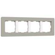 Рамка из поликарбоната на 4 поста Split дымчатый/белый, soft-touch W0043067