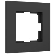 Рамка на 1 пост Slab (черный матовый)