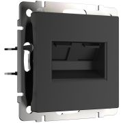 WL08-RJ45+RJ45 / Розетка двойная Ethernet RJ-45 (черный матовый)