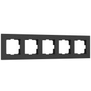 Рамка из поликарбоната на 5 постов Slab черный софт W0052908