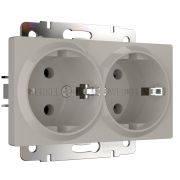 Розетка двойная с заземлением (дымчатый) W1272004