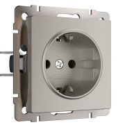 Розетка с заземлением (дымчатый) W1271004