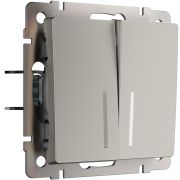 Выключатель двухклавишный с подсветкой (дымчатый) W1220104