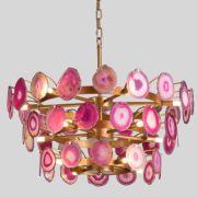 Подвесная Люстра Agate Burst Chandelier 3 Round Pink D70 By Imperiumloft