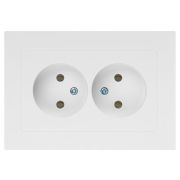 Розетка 2-м СП Accent 6-204-01 16А IP20 250В 2P AL/CU бел. Intro Б0063447