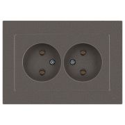 Розетка 2-м СП Accent 6-204-09 16А IP20 250В 2P AL/CU титан Intro Б0063433