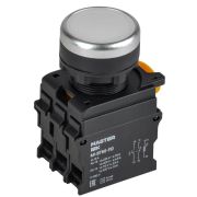 Кнопка d22мм 1НО+1НЗ MASTER с подсветкой бел. IEK MI-BT60-11D-3-12-K01
