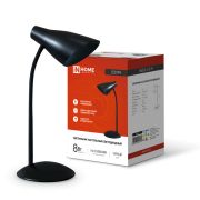 Светильник настольный светодиодный SIMPLE ССО-19Ч 8Вт 6500К 480Лм сенсор, с адаптером ЧЕРНЫЙ IN HOME