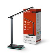 Светильник настольный светодиодный PLUS ССО-20Ч 12Вт 3000-6500К 640Лм RGB-подсветка, сенсор, с адаптером ЧЕРНЫЙ IN HOME