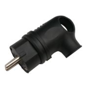 Вилка угловая с заземлением каучук 16А IP44 черная 9220 IN HOME