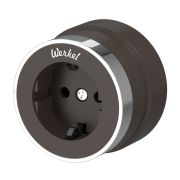 Розетка с заземлением Vintage мокко матовый/хром W5871052