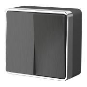 Выключатель двухклавишный Gallant графит рифленый W5020004
