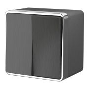 Выключатель двухклавишный влагозащищенный Gallant графит рифленый W5020204