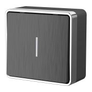 Выключатель одноклавишный с подсветкой Gallant графит рифленый W5010104