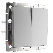 W1122006/ Выключатель двухклавишный проходной (серебряный) W1122006