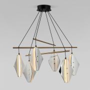 Подвесной светодиодный светильник со стеклянными плафонами 301054 LED латунь