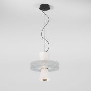 Подвесной светильник с акриловыми и стеклянными плафонами 40028/1 LED белый