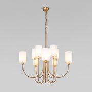 Умная подвесная люстра с тканевыми абажурами 60164/10 латунь