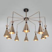 Умная люстра в стиле лофт 316/10 латунь / черный