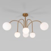 Умная потолочная люстра с плафонами 30177/6 латунь