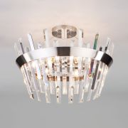 Умная потолочная люстра с хрусталем 10111/5 сатин-никель/прозрачный хрусталь Strotskis