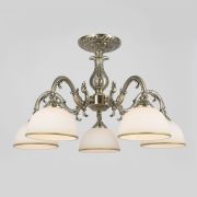 Классическая люстра со стеклянными плафонами 60106/5 античная бронза