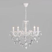 Классическая подвесная люстра 10108/5 белый/прозрачный хрусталь Strotskis