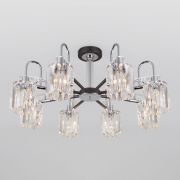 Умная потолочная люстра с хрусталем в стиле лофт 70090/8 графит