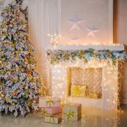 Новогодняя гирлянда бахрома белый 1,8*0,5м IP20 100-001 белый