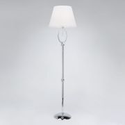 Торшер с белым абажуром 01056/1 хром/прозрачный хрусталь Strotskis