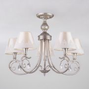 Люстра в классическом стиле с абажурами 60069/5 серебро