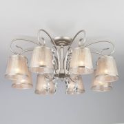 Люстра потолочная с абажурами 60065/8 серебро
